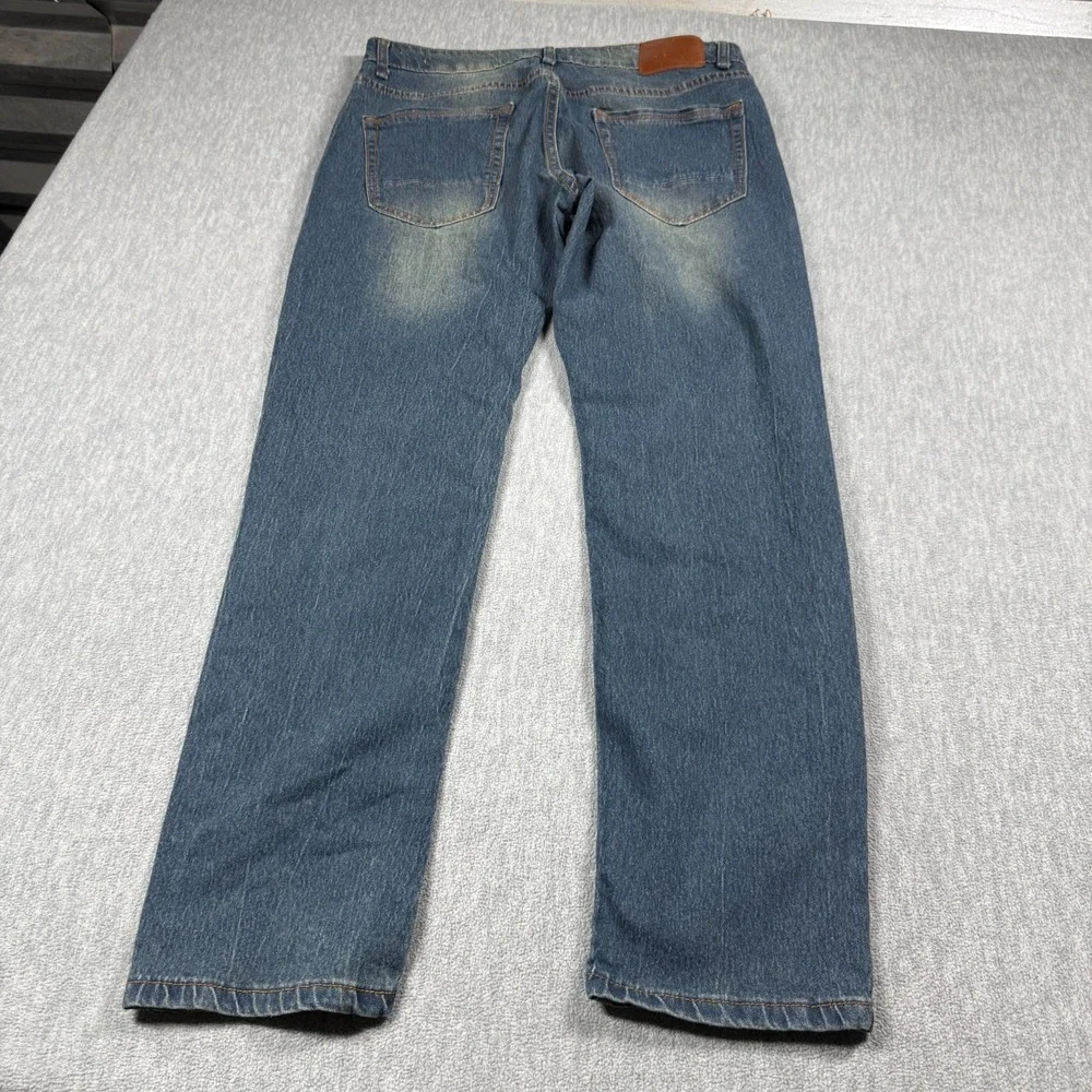 Hudson & Barrow Jeans Mens 32x32 Blue Slim Stretch Denim Straight Leg Casual Pan